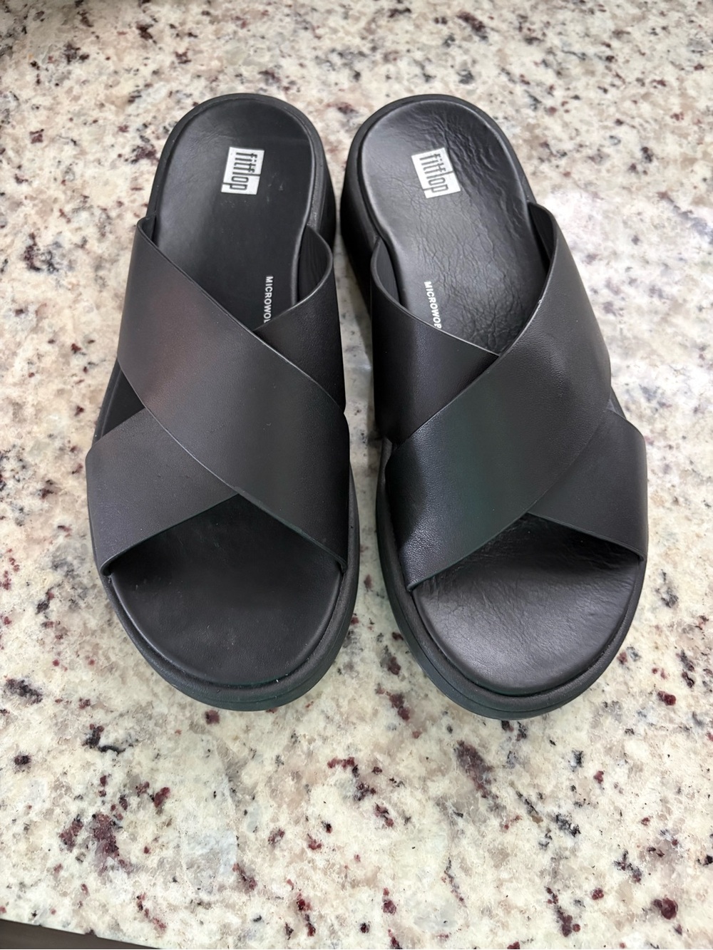 Fitflop Black Crisscross Slide Sandals